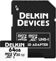 Atminties kortelė „Delkin Trail Cam Hyperspeed Micro SDXC“ 64GB, 10 klasės UHS-I/U3 V30 (DDMSDAHS64GB) kortelė