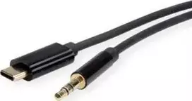 Kabelis USB Roline Adapteris Kabelis USB typu C - 3,5 mm audio, męski/żeńska, juoda, 3 m