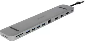 Ausinės Allnet „Plusonic“ USB-C prijungimo adapteris / šakotuvas 9in1 su HDMI / DP / LAN / USB