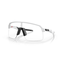 Oakley Sutro Lite matinės baltos/skaidrios iki juodos spalvos Iridium fotochrominiai sportiniai akiniai