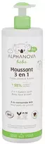 Alphanova Bebe Bio 3 in 1 švelnus kūdikių vonios skystis* 400 ml