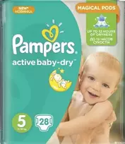 Pampers Sauskelnės Active Baby 5, 11-18 kg, 28 vnt.
