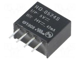 Converter: DC/DC | 1W | Uin: 4.5÷5.5V | Uout: 24VDC | Iout: 42mA | SIP4