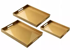 Mondex BLANCHE GOLD komplektas 3 Tac Dekoracyjnych40x30x4cm/35x25x3,5cm/30x20x3,5cm