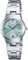Moteriškas laikrodis Casio LTP-1241D-3A, su dėžute, žalsvas ciferblatas