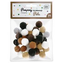 Dekoracija pomponai MIX Pets 35vnt./2cm