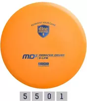 Orange Diskgolfo diskas Midrange Driver S-LINE MD3 Oranžinis