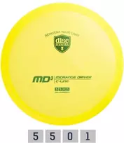 Diskgolfo diskas Midrange Driver C-LINE MD3 Geltona