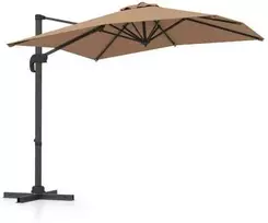 Promotions Sodo skėtis su pasvirusia stiebu, 245x245x238 cm, rudas