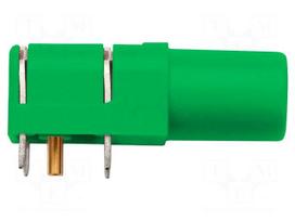 Socket | 4mm banana | 24A | 1kV | green | gold-plated | PCB | -25÷80°C