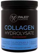 Paleo Powders hidrolizuotas laukinių žuvų kolagenas braškių skonio su vitaminu C, 500g. + DOVANA 1 vnt.