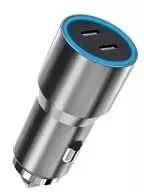 Winner Group WG - Automobilinis įkroviklis 2x USB 60W, 2x USB-C PD 30W, sidabrinis
