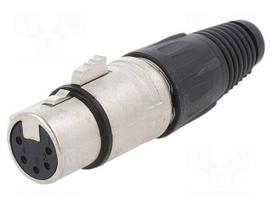 Connector: XLR | plug | female | PIN: 5 | straight | for cable | soldering