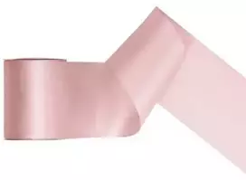 Party Deco Šviesiai dulkėtos rožinės spalvos atlasinė juostelė, 100 mm