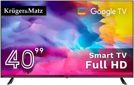 Kruger & Matz Televizorius „KrugerMatz“ 40 colių FHD „Google TV 5.0“ televizorius, DVB-T2/S2/T/C H.265 HEVC