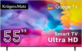 Kruger & Matz Televizorius „KrugerMatz“ 55 colių UHD „Google TV 5.0“ DVB-T2/T/C H.265 HEVC televizorius