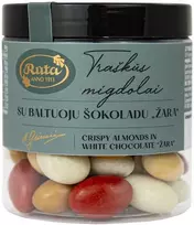 Rūta Traškūs migdolai su baltuoju šokoladu „Žara“, 120 g