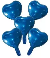 Globos Europe Bv Mėlyni folijos balionai širdelės, 5 vnt.