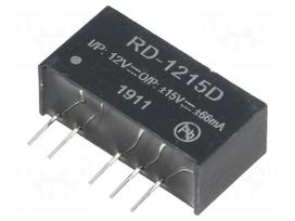 Converter: DC/DC | 2W | Uin: 10.8÷13.2VDC | Uout: 15VDC | Uout2: -15VDC