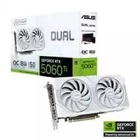 Vaizdo plokštė Asus Dual GeForce RTX 5060 TI Baltas OC 8GB GDDR7 DLSS4 (DUAL-RTX5060TI-O8G-Baltas)