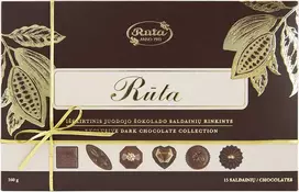 Juodojo šokolado saldainių rinkinys „Rūta“, 160 g