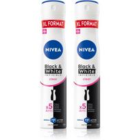 NIVEA Black & White Invisible Clear purškiamasis antiperspirantas ekonomiška pakuotė