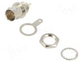 Connector: BNC | socket | female | straight | 75Ω | soldering | POM | brass