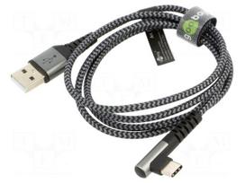Cable | USB 2.0 | USB A plug,USB C angled plug | 1m | 480Mbps