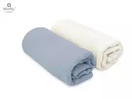 KIECZMERSKI sauskelnės 80x80 +/- 3 cm MEDVILNĖ MUSLIN medvilnė 100% kreminė/džinsai 2 vnt.
