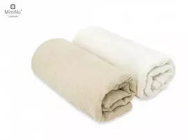 KIECZMERSKI Sauskelnės 80x80 +/- 3 cm MEDVILNĖ MUSLIN medvilnė 100% kreminė/šilta smėlio spalvos 2 vnt.