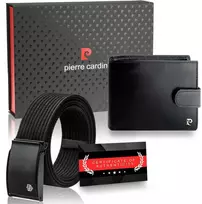 Dovanų rinkinys vyrams: odinė piniginė Pierre Cardin RFID ir diržas Stevens A323306