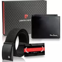 Dovanų rinkinys vyrams: odinė piniginė Pierre Cardin RFID ir diržas Stevens 323206
