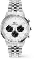 Daniel Wellington „Iconic 42 Chronograph Arch 5-Link“ balkšvos spalvos pandos sidabro spalvos DW00100872 laikrodis