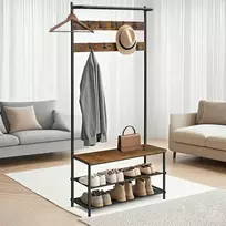 Songmics Drabužių kabykla su suoleliu ir lentynomis 32,2 x 84 x 180 cm