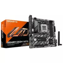 Pagrindinė plokštė „Gigabyte B840M DS3H WIFI6“ (1.1 rev.) | Procesorių šeima AMD | Procesoriaus lizdas AM5 | DDR5 | Palaikomos kietojo disko sąsajos SATA, M.2 | SATA jungčių skaičius 4