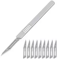 Oem Rinkinys - chirurginiai peiliai - 10 vnt - 11 tipo skalpelis - skalpelio rankena