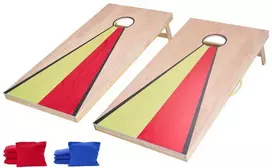 Medinis Cornhole Rinkinys, Nešiojamas Corn Hole Žaidimas, Lauko Kiemos Žaidimas, Šeimos Pramogos, Pupelių Maišelių Mėtymo Žaidimas