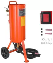 Smėliasrovė 37 L, galinga, rūdžių šalinimui, 110 PSI, abrazyvinė, nešiojama, smėliapūtė, mobili smėliavimo įranga
