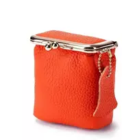 Orange Odinė moteriška kosmetinė , piniginė Mini Oranžinis