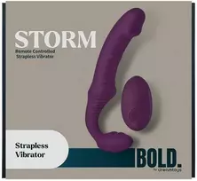 Dreamtoys RYŠKUS. STORM NUOTOLIU VALDOMAS DIRŽELIO VIBRATORIUS STORM SU 15 CM DILDU