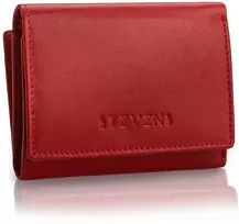 Moteriška odinė piniginė Stevens, raudona, su RFID apsauga Z01-D02