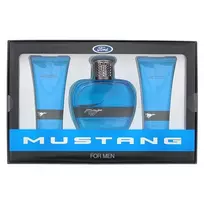 Set Ford: Mustang Mėlyna Eau De Toilette For Men, 100 ml + Mustang Mėlyna Hydrating After-Shave Balm, 100 ml + Mustang Mėlyna Hydrating Kūno prausiklis For Hair & Body, 100 ml