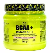 4+ Nutrition BCAA+ Instant 8:1:1 280 g + gertuvė dovanų : Skonis - Mėlynųjų slyvų (Violetinė essence)
