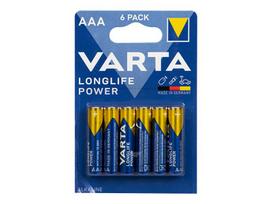 Akumuliatoriai ir baterijos // AA, AAA ir kitų dydžių baterijos, įkrovikliai – galima užsakyti // 82-542# Bateria alkaliczna aaa 1.5 lr3 varta longlife power 6szt.