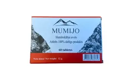 Biovit Llc MUMIO Shilajit išgrynintos 100 % natūralios produkto tabletės, N60