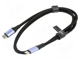 Cable | USB 4.0 | USB C plug,both sides | nickel plated | 1m | black