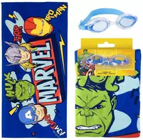 CERDÁ Marvel Avengers towel + swimming goggles set