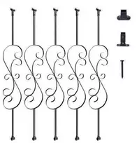 Matinis juodas metalinis turėklų stulpelis laiptams 111,8 cm
