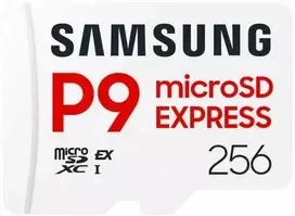 SAMSUNG P9 Express Micro SD Express Card 256GB 4K UHD NVMe 1.3 800MB/s Read 200MB/s Write Atminties kortelė for Nintendo Switch 2