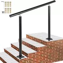 Lauko laiptų turėklas, reguliuojamas saugos turėklas laipteliams, juodas aliuminio turėklas sodui